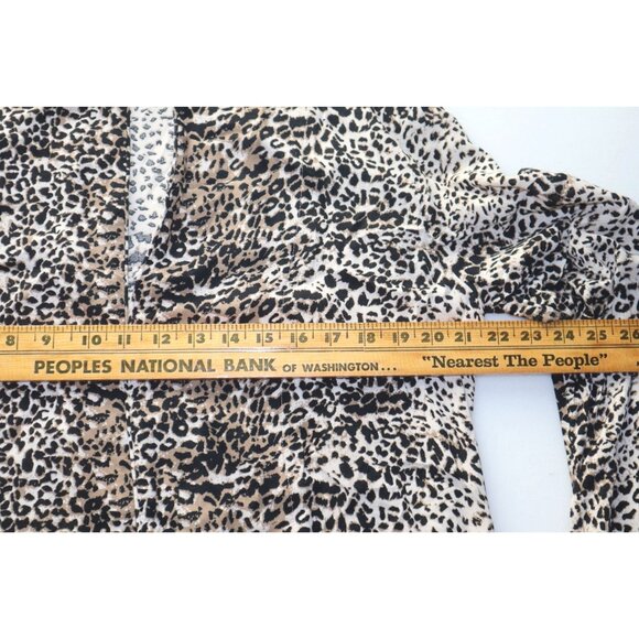 Wild Honey Womens Leopard Print Open Front Duster Jacket Vintage Safari Chic - Picture 9 of 9